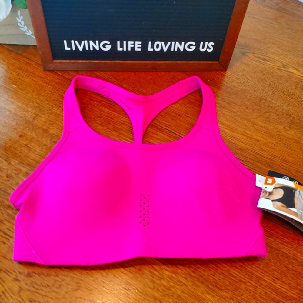 Fuschia Mesh Back Sports Bra (Medium)